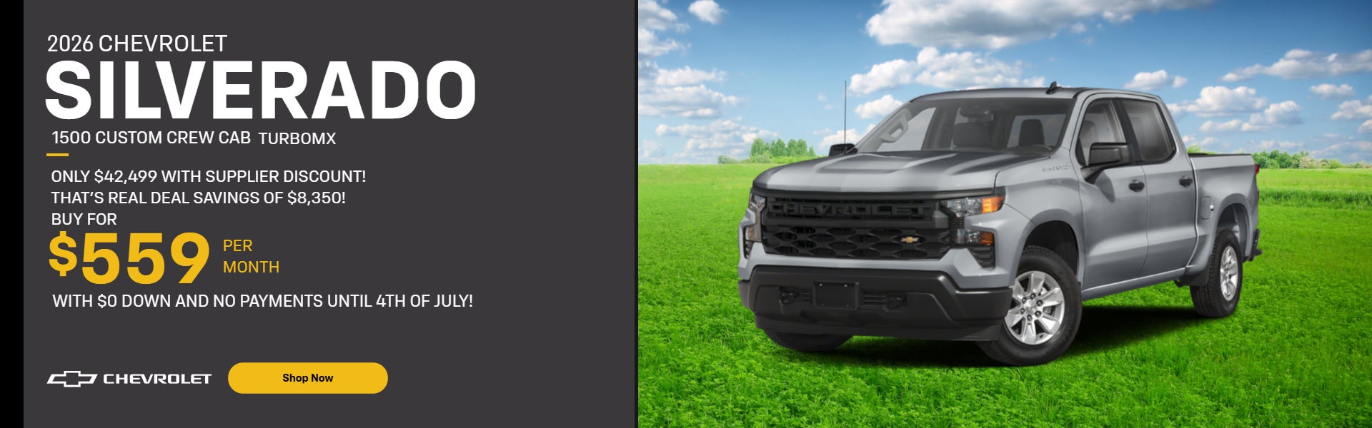 2026 Chevrolet Silverado TurboMax Custom Crew Cab